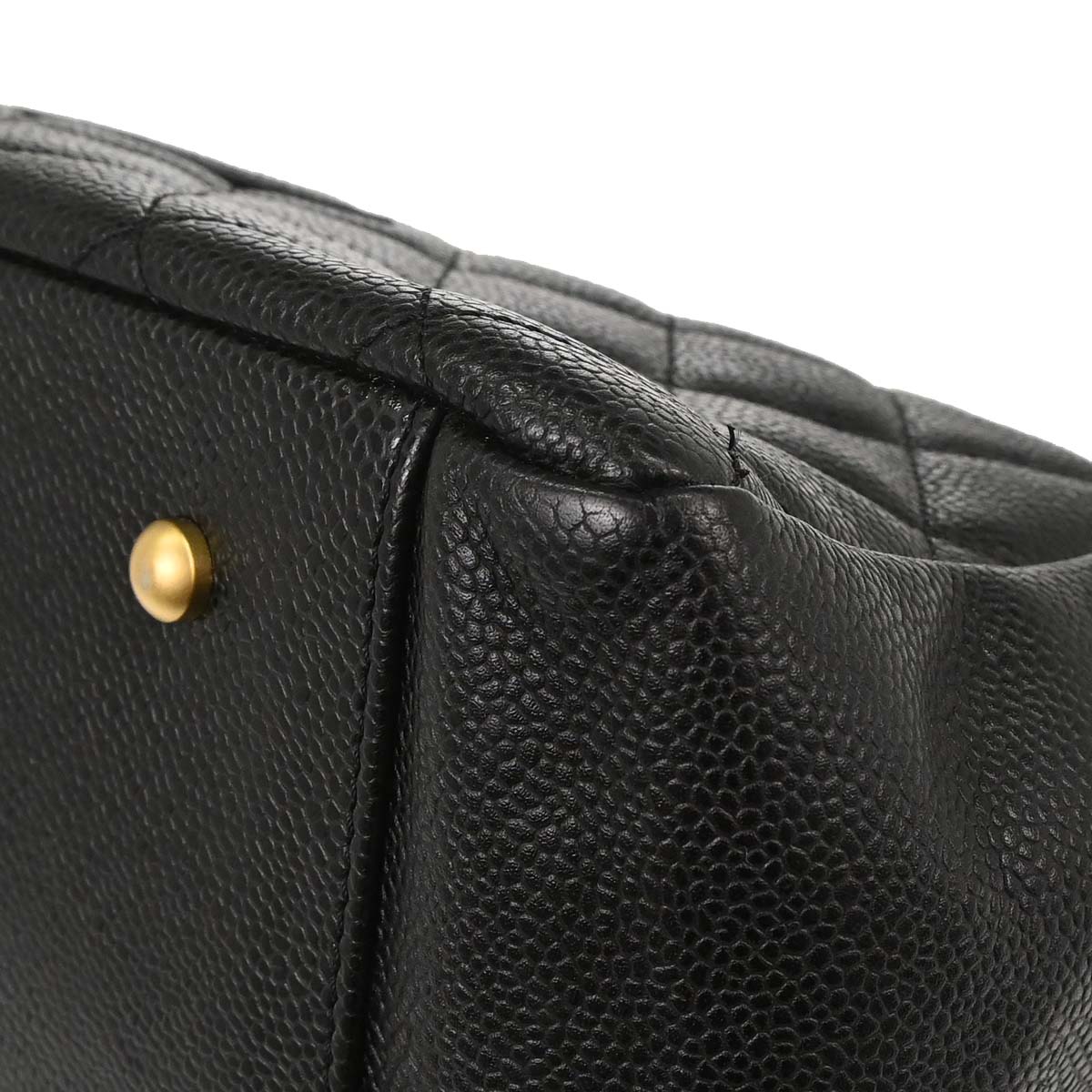 Chanel 2000-2002 Black Caviar Skin GST Tote Chain Handbag