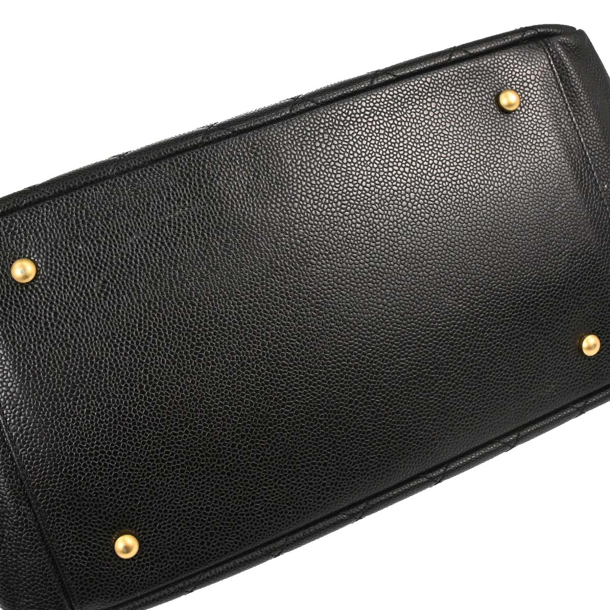 Chanel 2000-2002 Black Caviar Skin GST Tote Chain Handbag