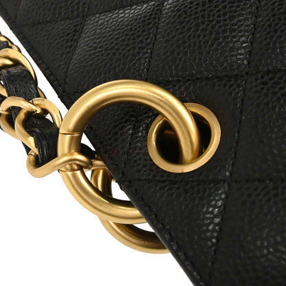Chanel 2000-2002 Black Caviar Skin GST Tote Chain Handbag