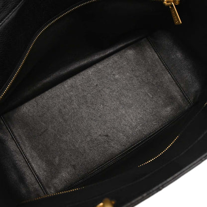 Chanel 2000-2002 Black Caviar Skin GST Tote Chain Handbag