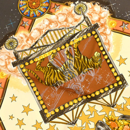 Hermes Scarf Carre 90 La Magie Brown Small Good
