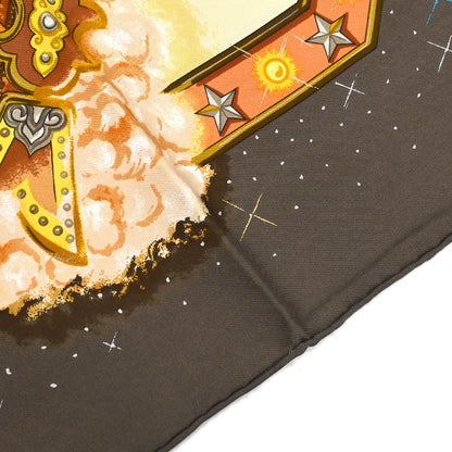Hermes Scarf Carre 90 La Magie Brown Small Good