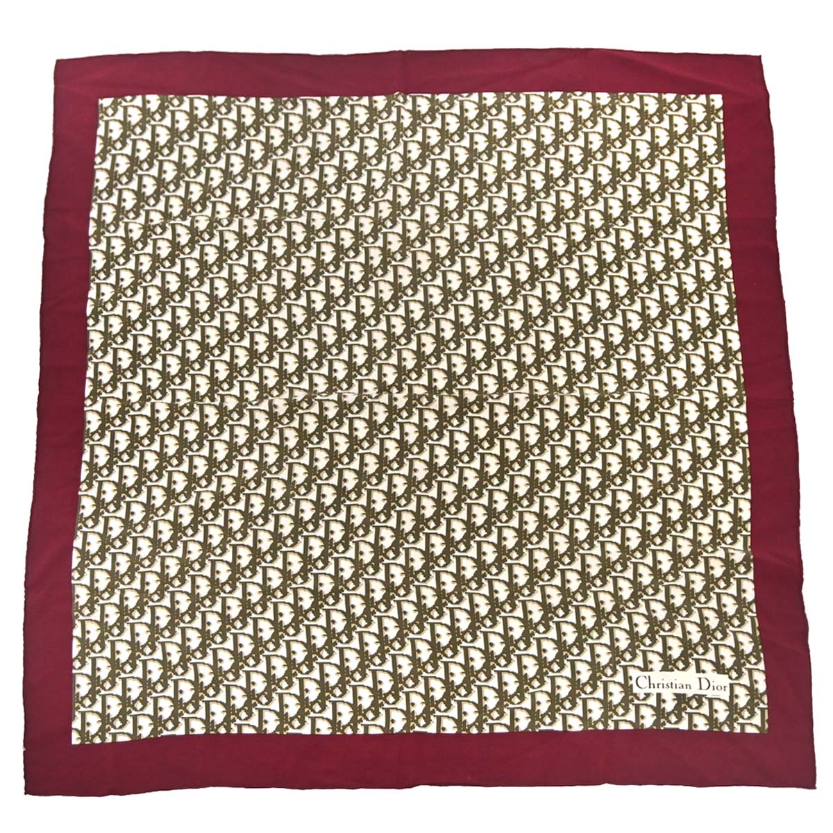 Christian Dior Brown Bordeaux Trotter Scarf Stole Small Good