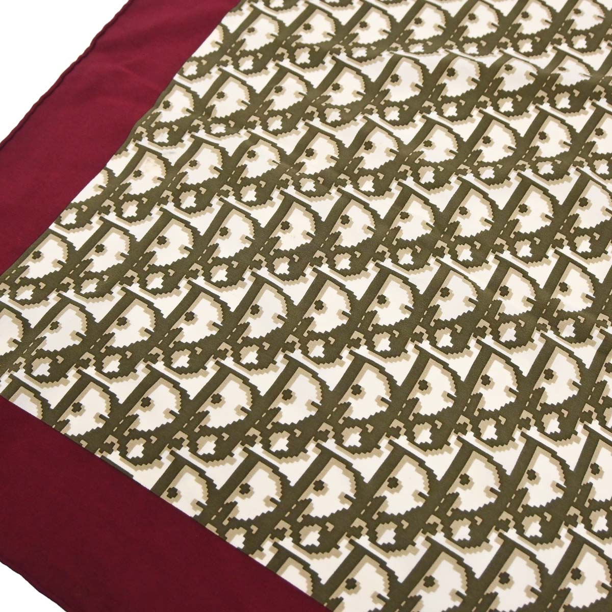 Christian Dior Brown Bordeaux Trotter Scarf Stole Small Good