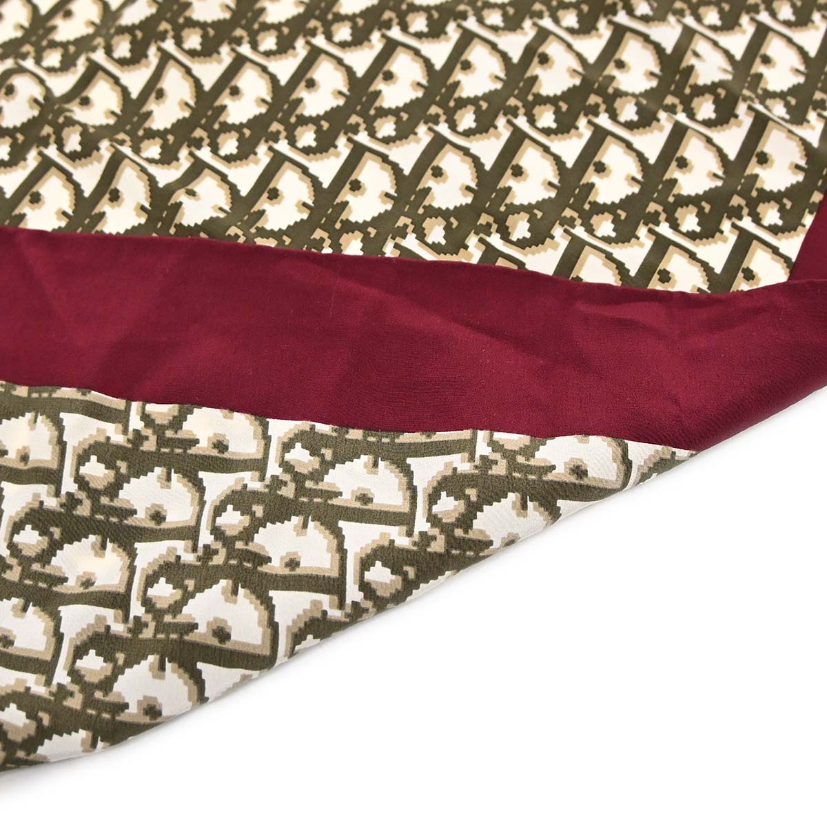 Christian Dior Brown Bordeaux Trotter Scarf Stole Small Good
