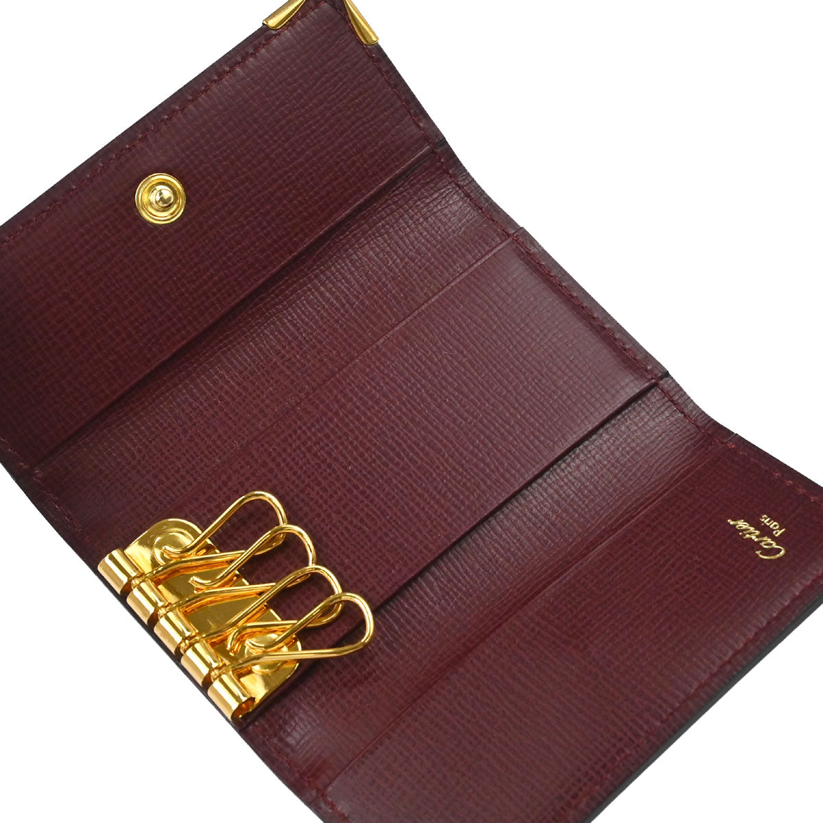 Cartier Key Case Bordeaux Leather Small Good