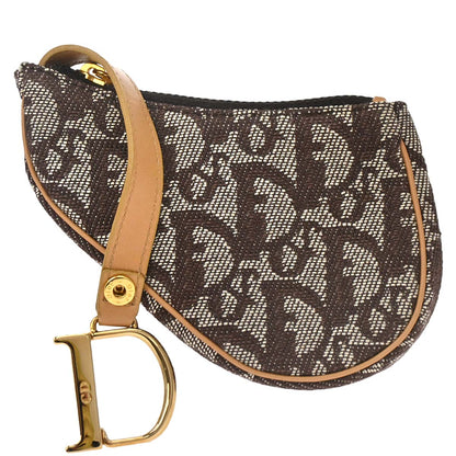 Christian Dior Brown Trotter Saddle Coin Purse Wallet Mini Pouch