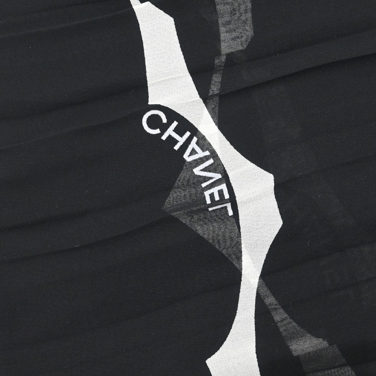 Chanel Sheer Shawl Stole Black Small Good