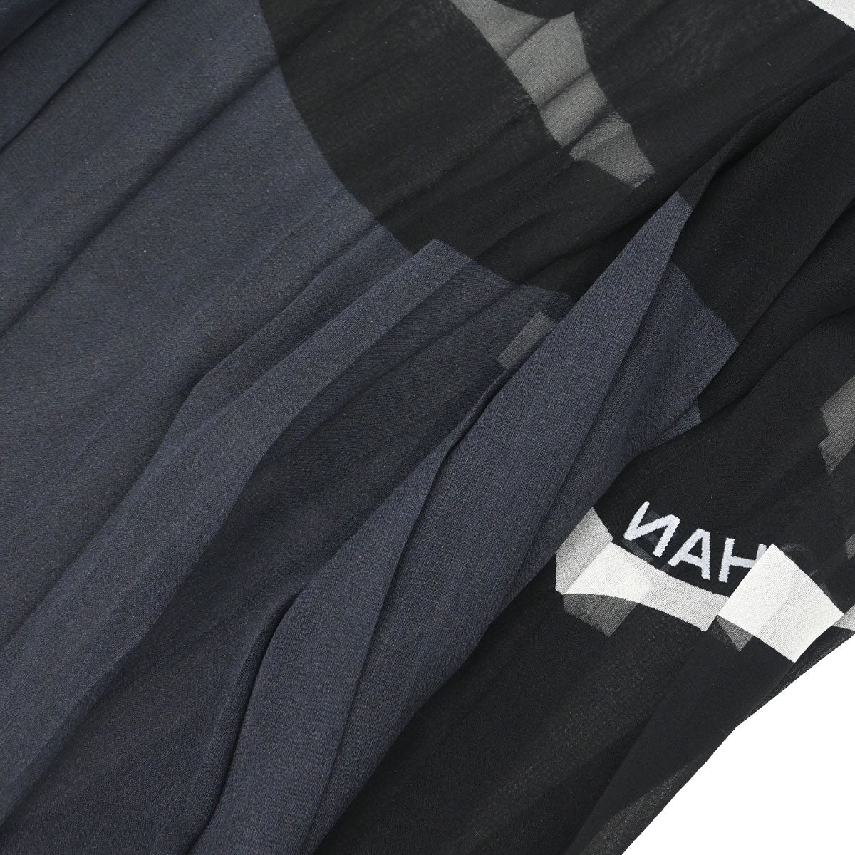 Chanel Sheer Shawl Stole Black Small Good