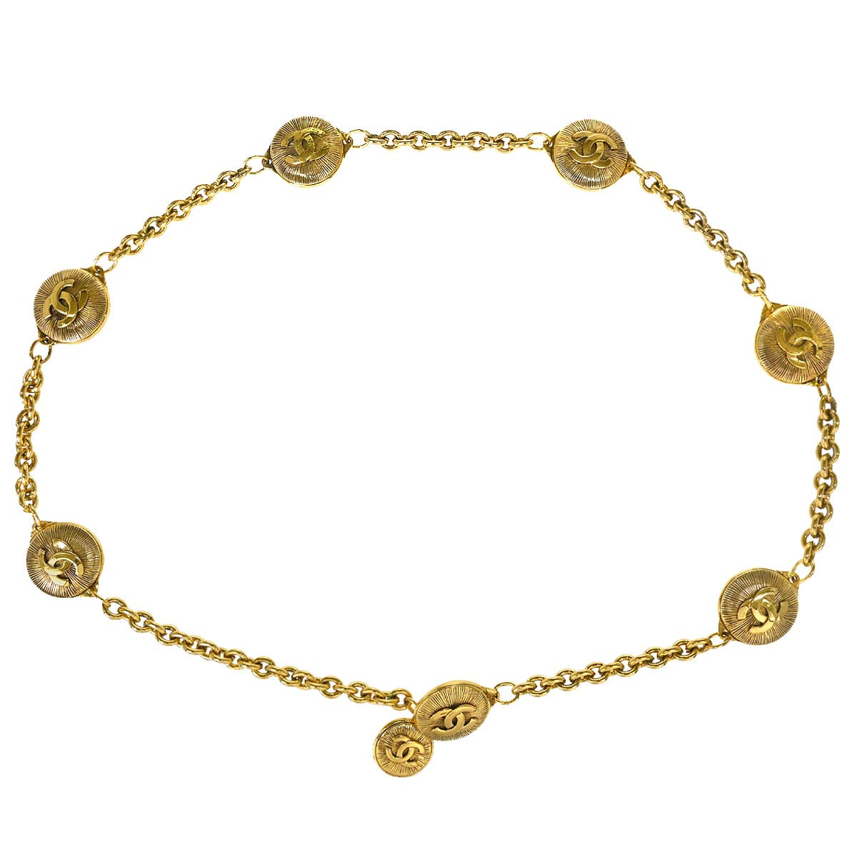 Chanel Chain Belt Medallion Gold 8030 Small Good