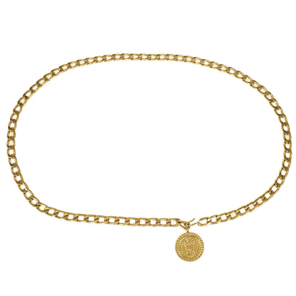 Chanel Chain Belt Medallion Gold Small Good