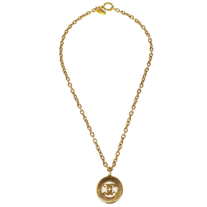 Chanel Medallion Gold Chain Pendant Necklace 3848