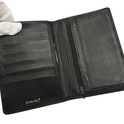 Chanel Black Leather Bifold Wallet