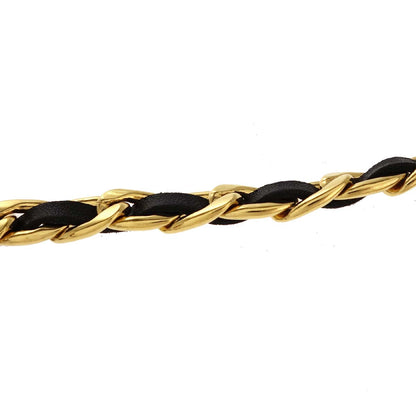 Chanel Chain Belt Medallion Gold Black 94P Small Good