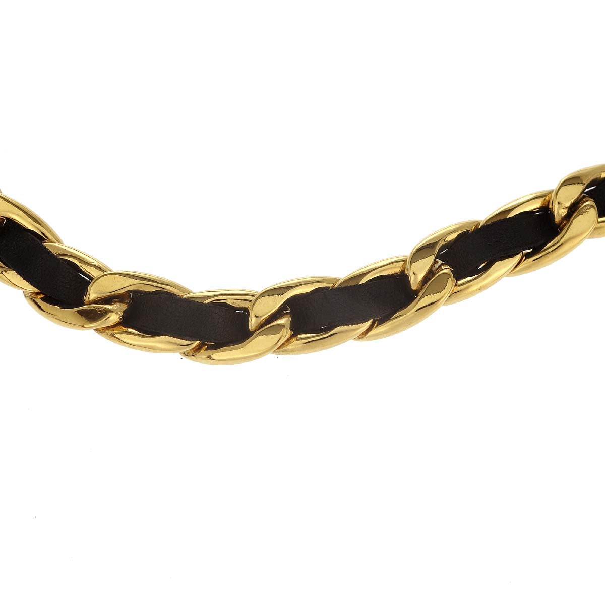 Chanel Chain Belt Medallion Gold Black 94P Small Good