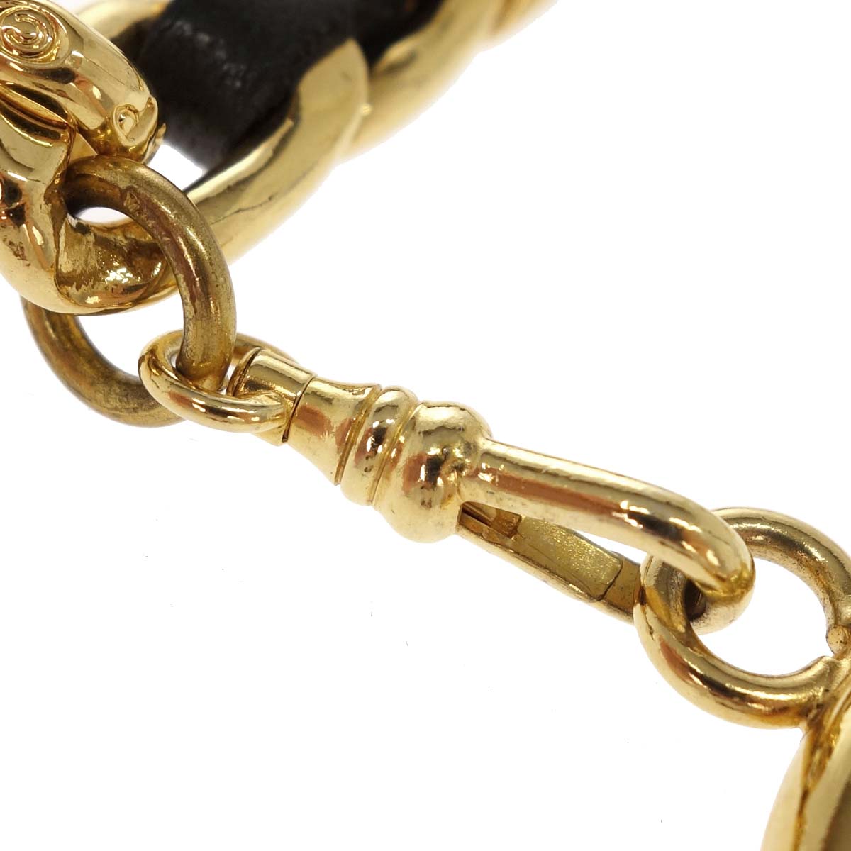 Chanel Chain Belt Medallion Gold Black 94P Small Good