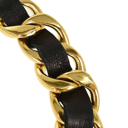 Chanel Chain Belt Medallion Gold Black Small Good