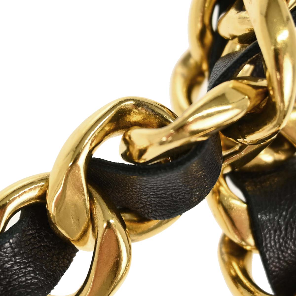 Chanel Chain Belt Medallion Gold Black Small Good