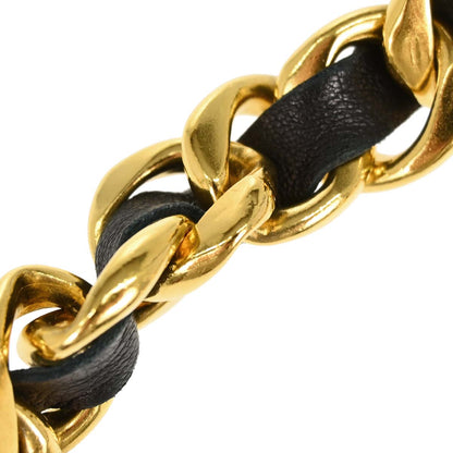 Chanel Chain Belt Medallion Gold Black Small Good