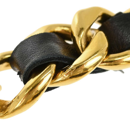 Chanel Chain Belt Medallion Gold Black Small Good