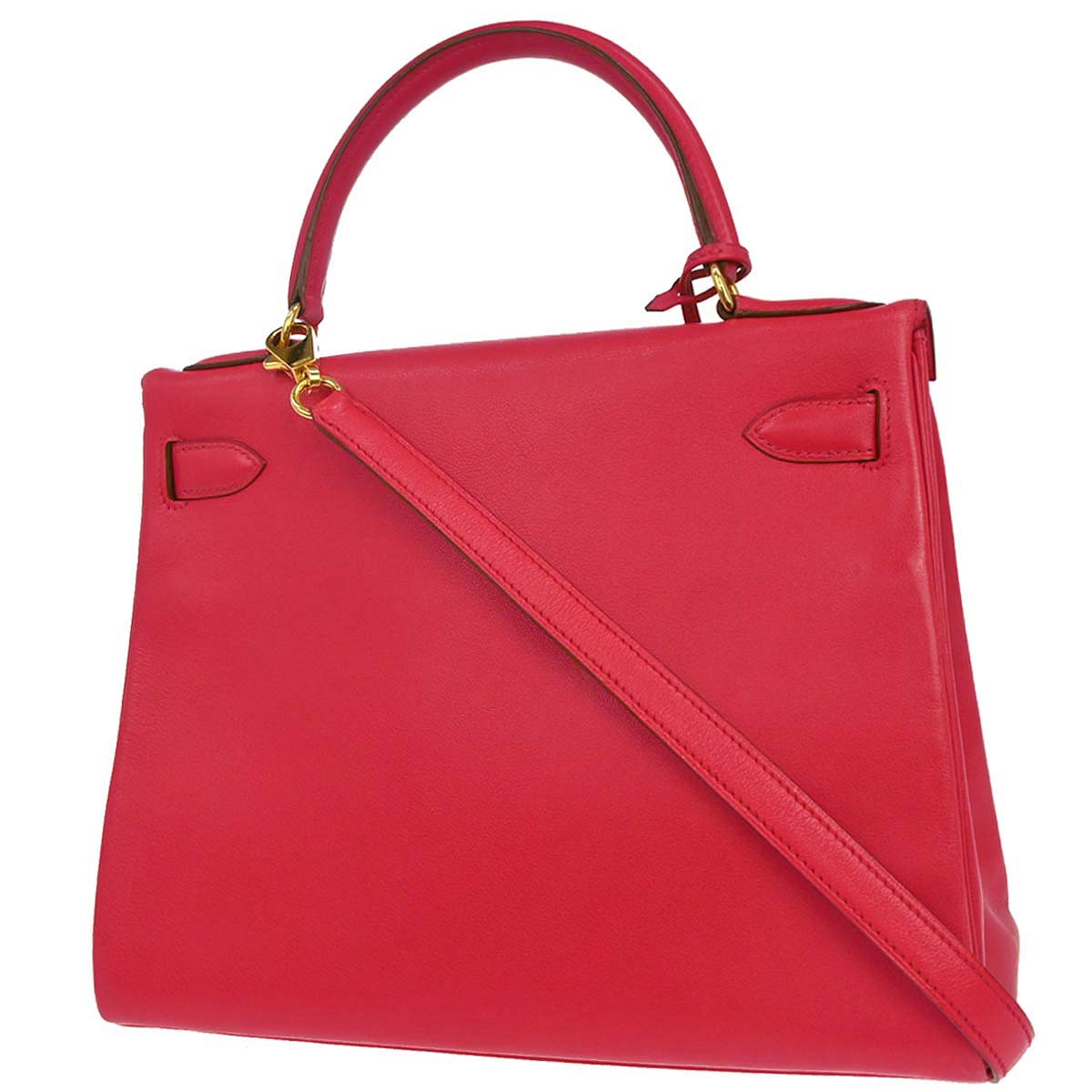 Hermes Rouge Vif Evercalf Kelly 28 Retourne 2way Shoulder Handbag