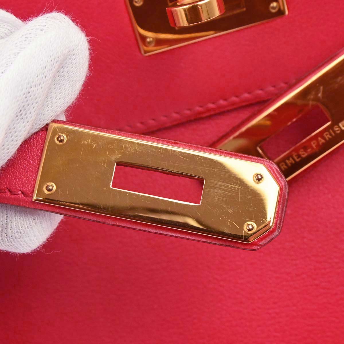 Hermes Rouge Vif Evercalf Kelly 28 Retourne 2way Shoulder Handbag