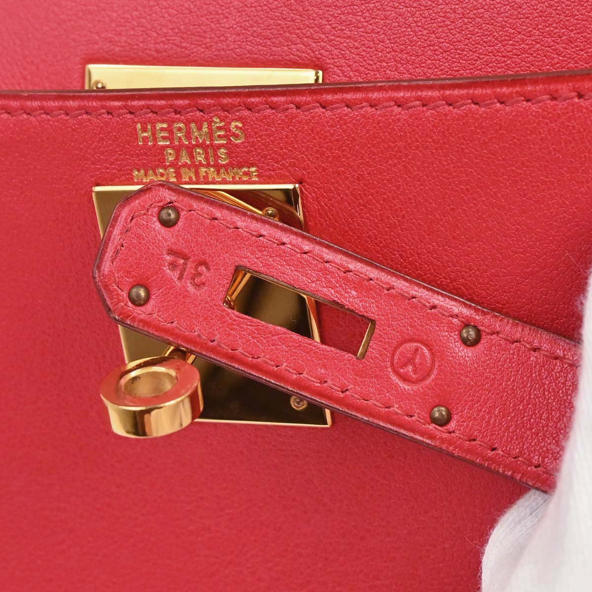 Hermes Rouge Vif Evercalf Kelly 28 Retourne 2way Shoulder Handbag