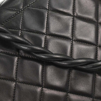 Chanel 1996-1997 Black Lambskin Straight Flap Shoulder Bag