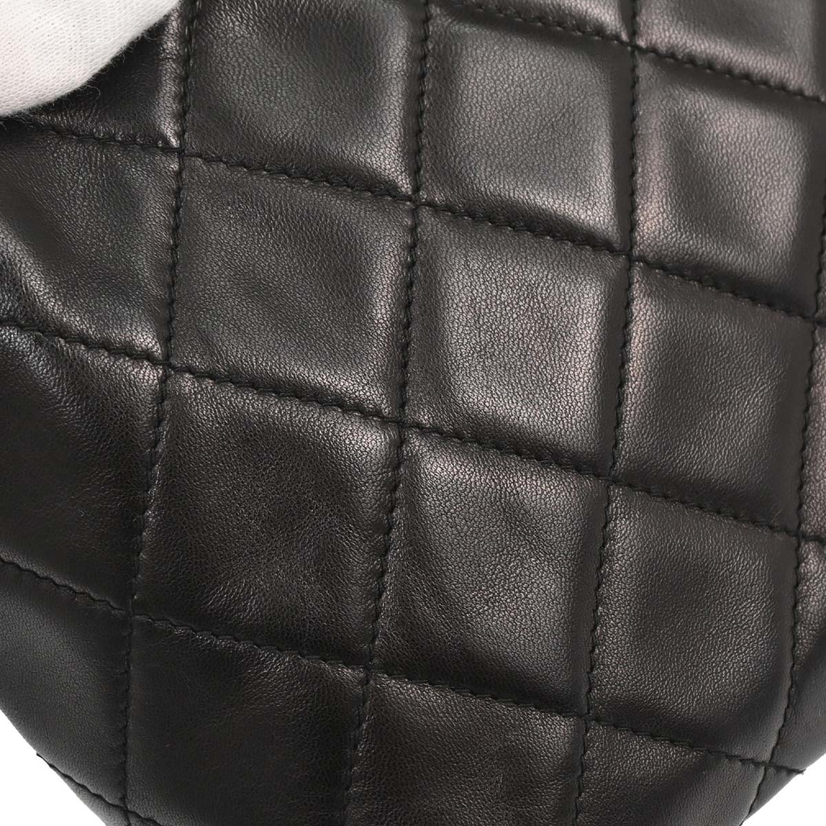 Chanel 1996-1997 Black Lambskin Straight Flap Shoulder Bag