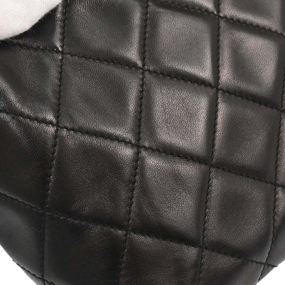 Chanel 1996-1997 Black Lambskin Straight Flap Shoulder Bag