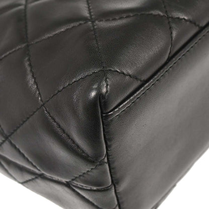 Chanel 1996-1997 Black Lambskin Straight Flap Shoulder Bag