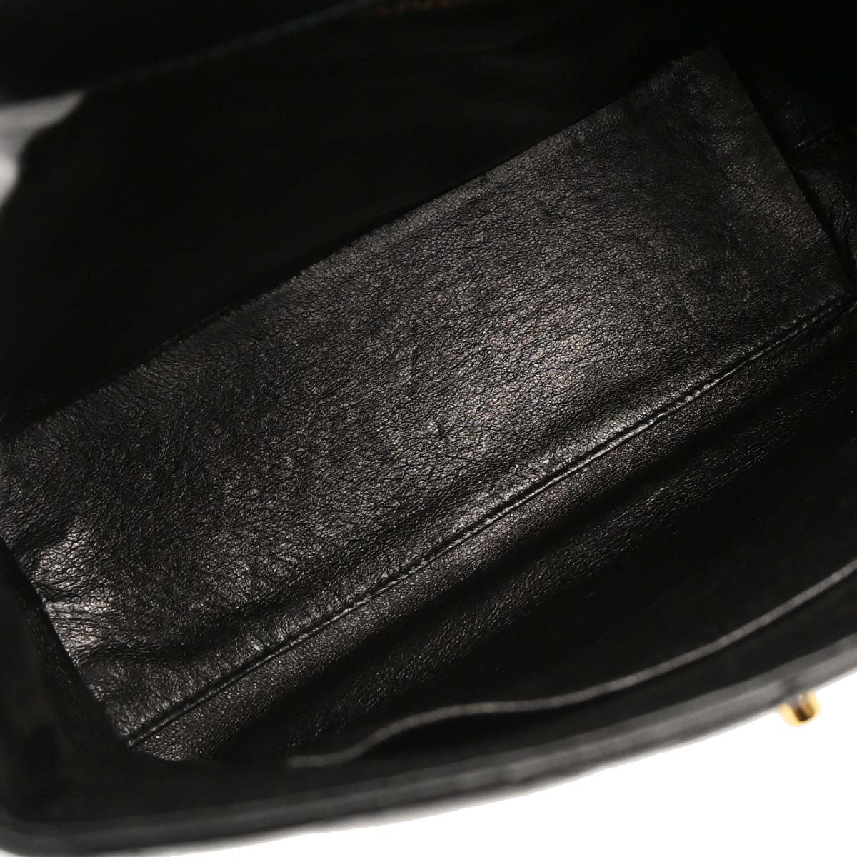 Chanel 1996-1997 Black Lambskin Straight Flap Shoulder Bag