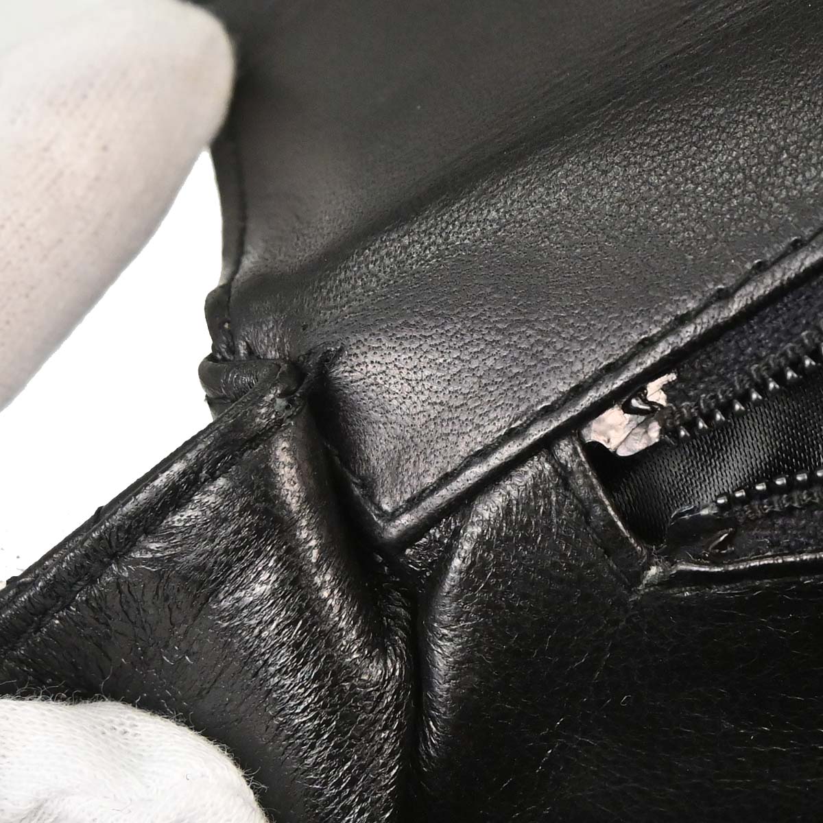 Chanel 1996-1997 Black Lambskin Straight Flap Shoulder Bag