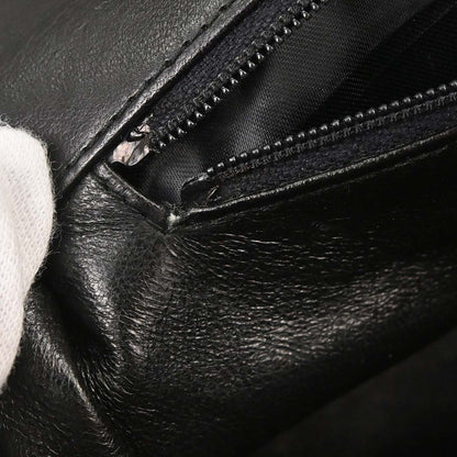 Chanel 1996-1997 Black Lambskin Straight Flap Shoulder Bag
