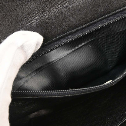 Chanel 1996-1997 Black Lambskin Straight Flap Shoulder Bag