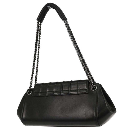 Chanel 2002-2003 Black Lambskin Mademoiselle Accordion Flap Handbag