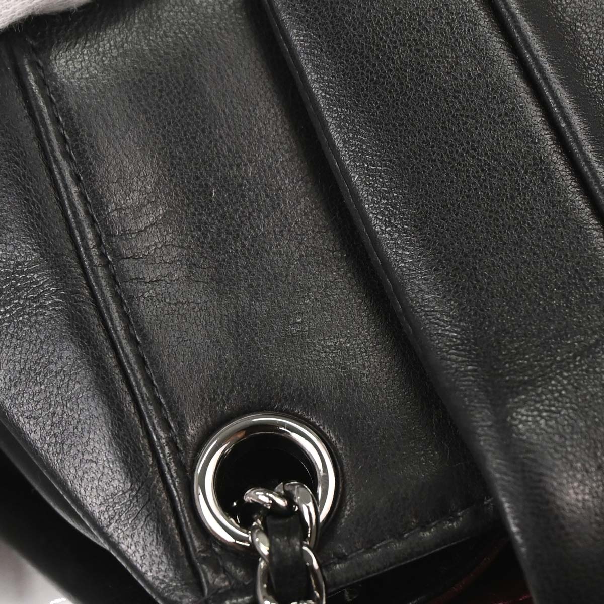 Chanel 2002-2003 Black Lambskin Mademoiselle Accordion Flap Handbag