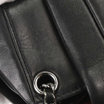 Chanel 2002-2003 Black Lambskin Mademoiselle Accordion Flap Handbag
