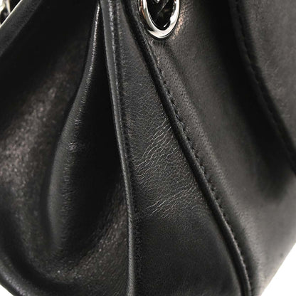 Chanel 2002-2003 Black Lambskin Mademoiselle Accordion Flap Handbag