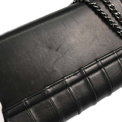 Chanel 2002-2003 Black Lambskin Mademoiselle Accordion Flap Handbag