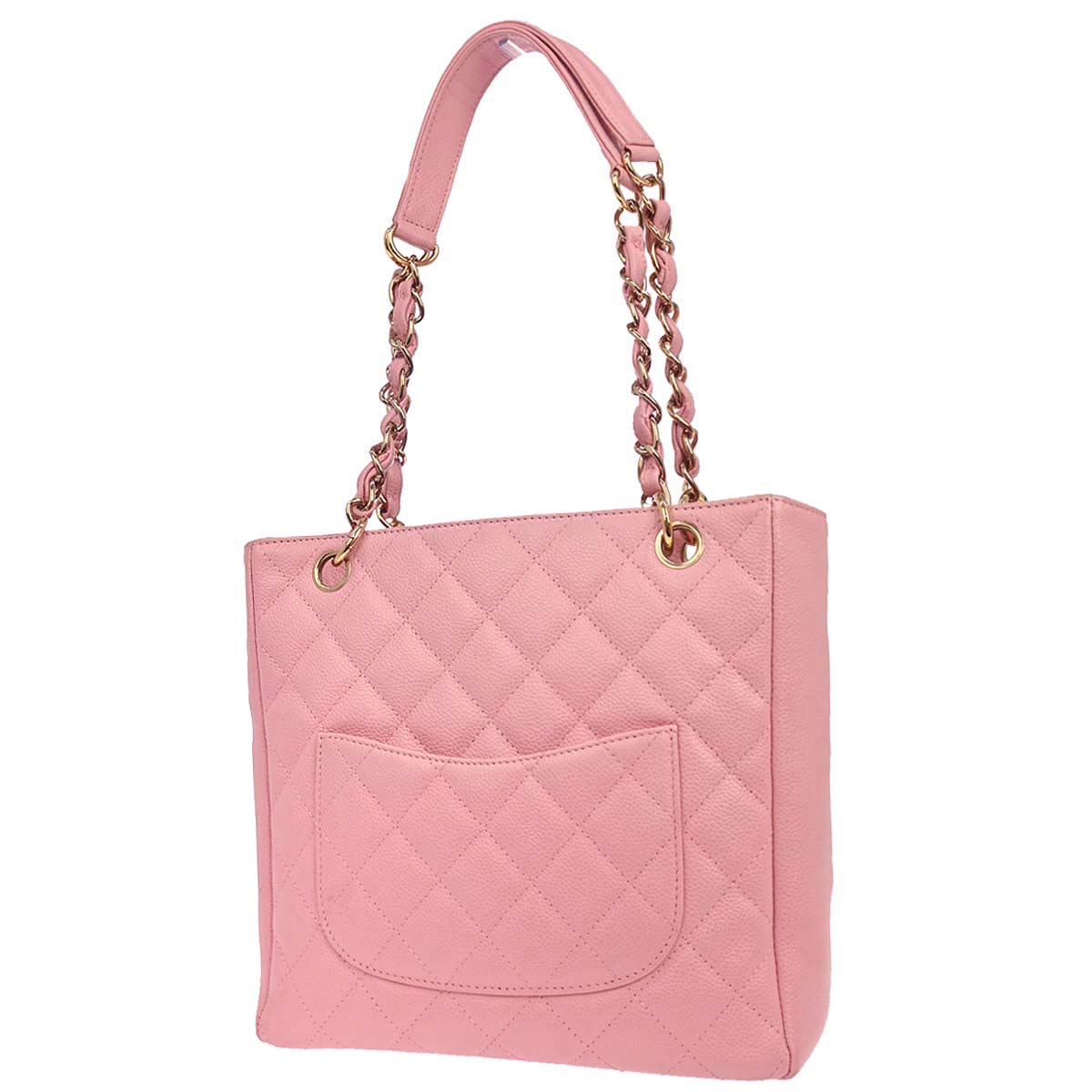 Chanel 2005-2006 Pink Caviar Skin Petite Shopping Tote PST Chain Handbag