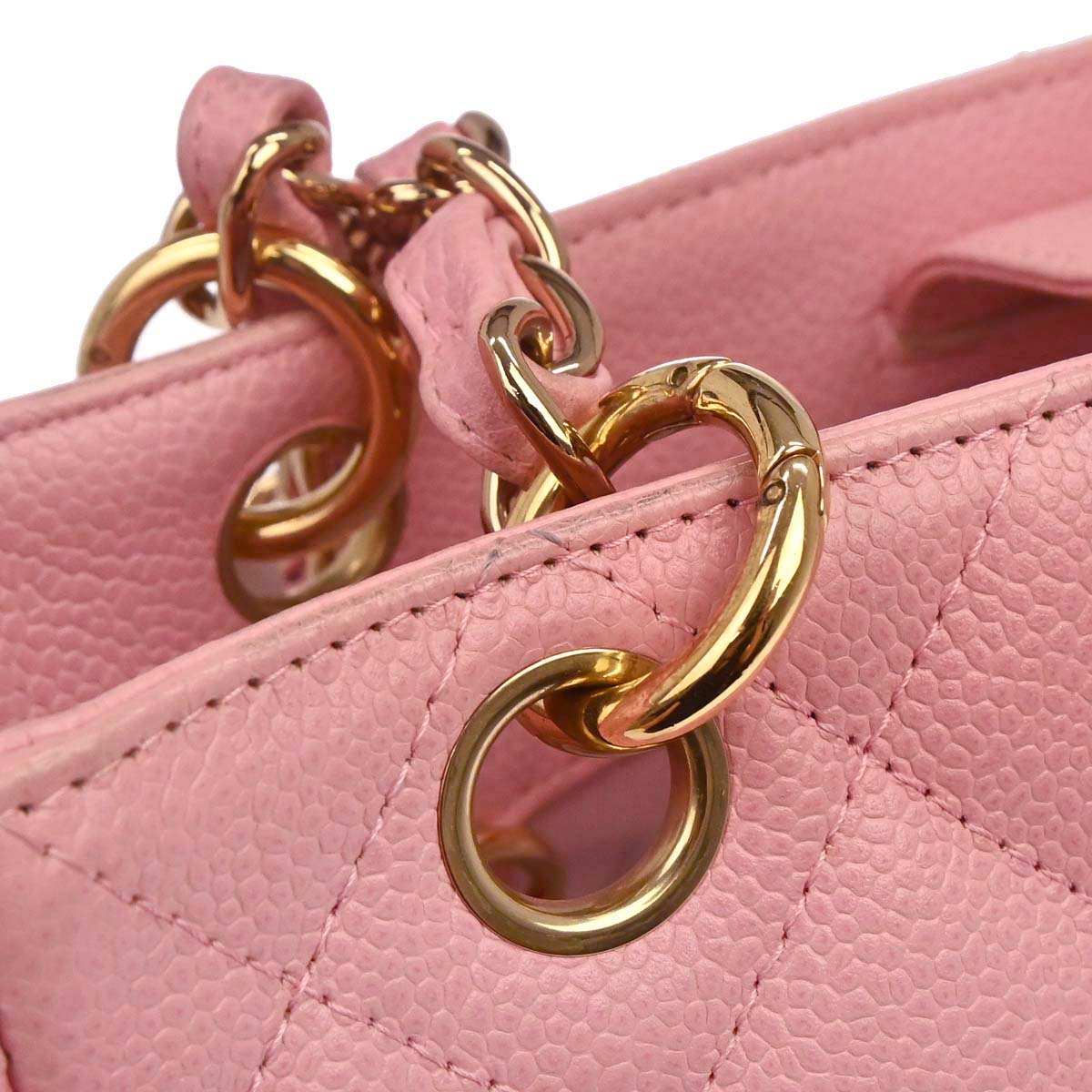 Chanel 2005-2006 Pink Caviar Skin Petite Shopping Tote PST Chain Handbag
