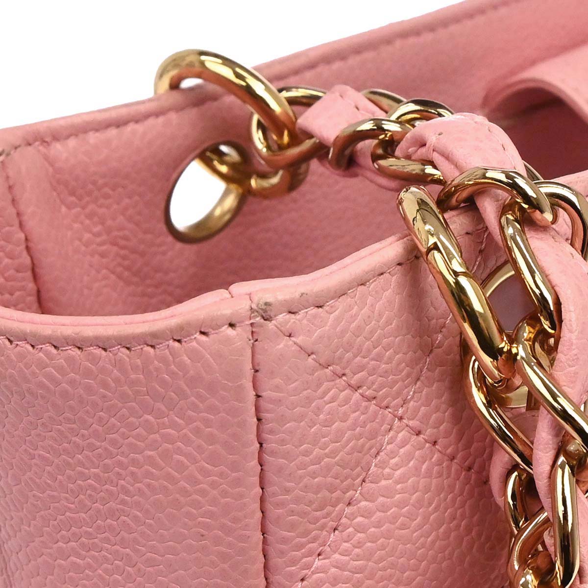 Chanel 2005-2006 Pink Caviar Skin Petite Shopping Tote PST Chain Handbag