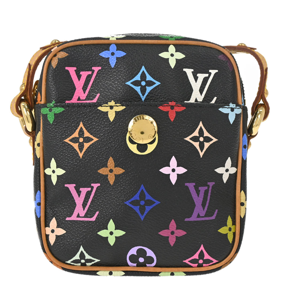 Louis Vuitton 2005 Black Monogram Multicolor Rift Shoulder Bag M40056