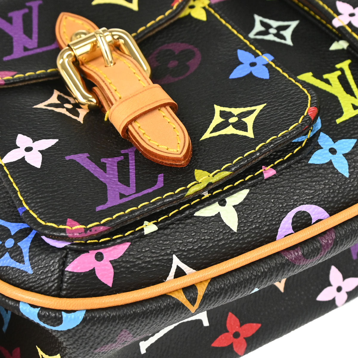 Louis Vuitton 2005 Black Multicolor Lodge PM Shoulder Bag M40054