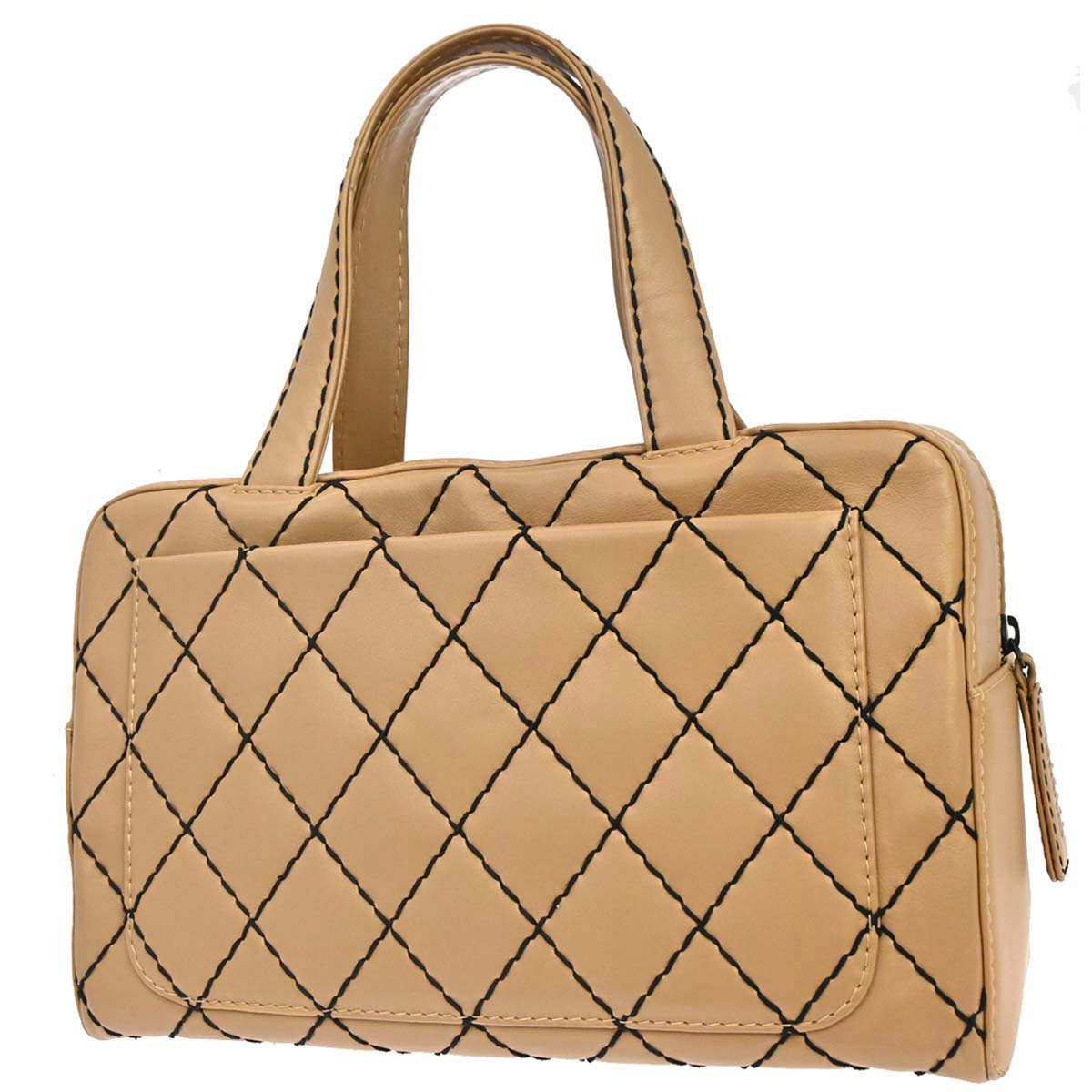 Chanel 2000-2002 Beige Calfskin Wild Stitch Handbag