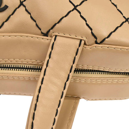 Chanel 2000-2002 Beige Calfskin Wild Stitch Handbag