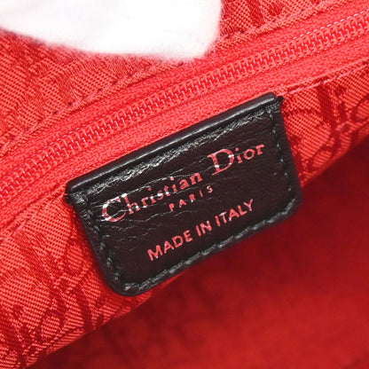 Christian Dior Black Lambskin Medium Lady Dior Cannage 2way Shoulder Handbag