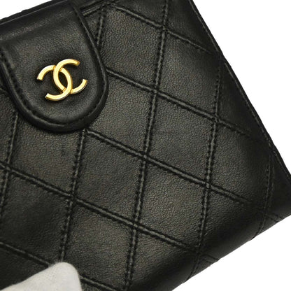Chanel Black Lambskin Bicolore Bifold Wallet