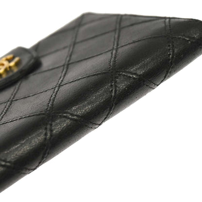 Chanel Black Lambskin Bicolore Bifold Wallet